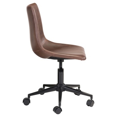 Sculpted Upholstered And Metal Adjustable Armless Office Chair - Vintage  Espresso : Target